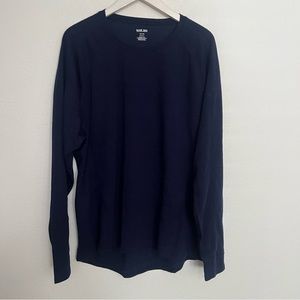 Wicked Wool Navy Blue Crew Neck Merino Wool Blend Baselayer Long Sleeve Top 2XL